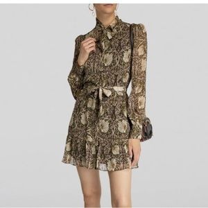Morris & Co x PAIGE Vittoria Floral Silk Georgette Mini Dress - M (NWT)